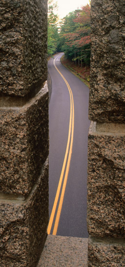 Hodges-Stanley-Brook-Bridge-1933-5 -view through the Stanley-Brook-Bridge-1933-Carriage Roads -Acadia National Park -Maine,